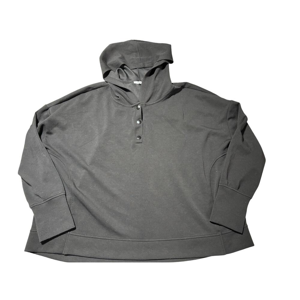 Cable & Gauge Studio Womens 3X Black Hooded Soft Comfy Athletic Pullover